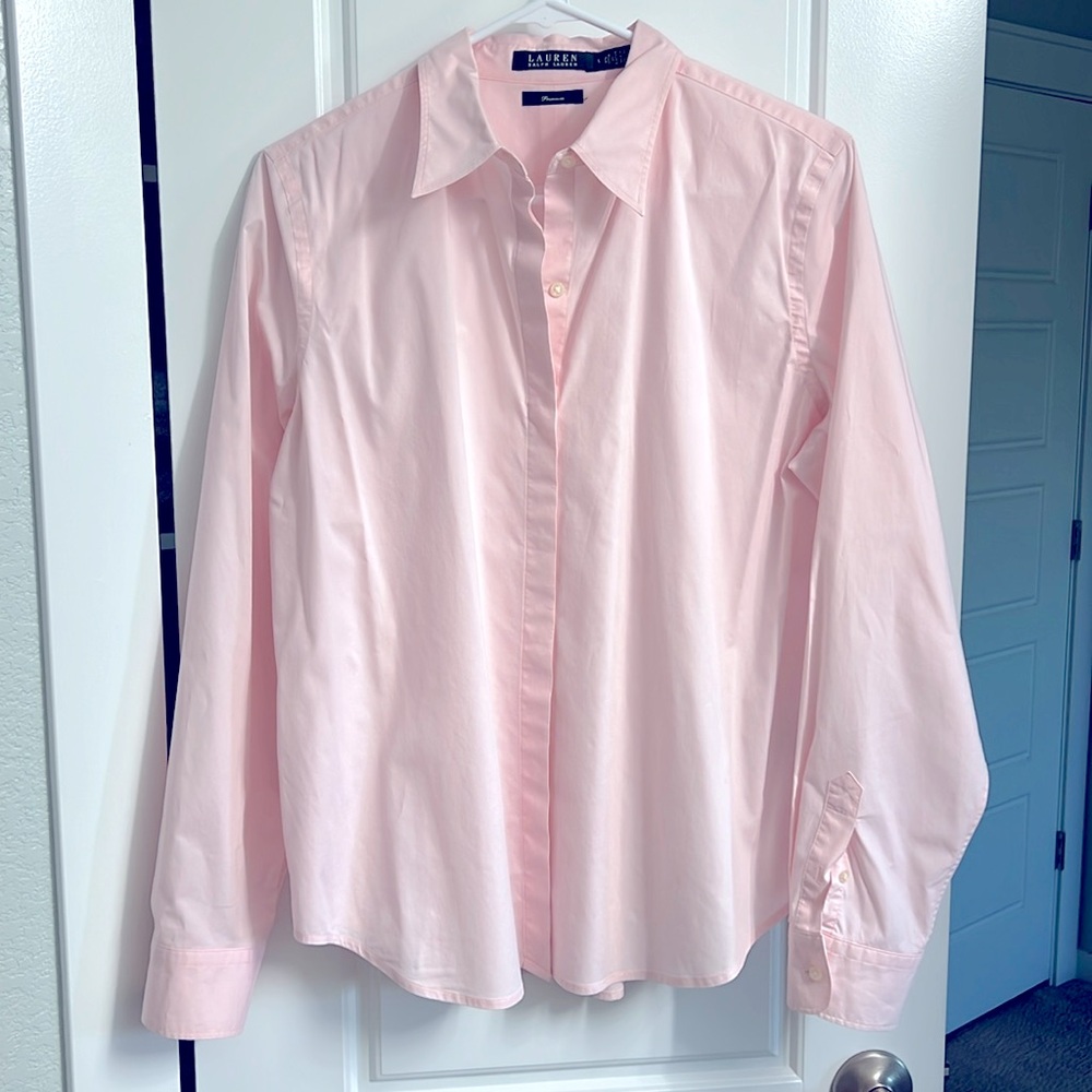 Women’s Large Ralph Lauren Premium Pink Oxford Shirt
